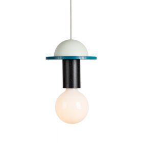 JUNIT Colored wooden pendant lamp in Memphis style