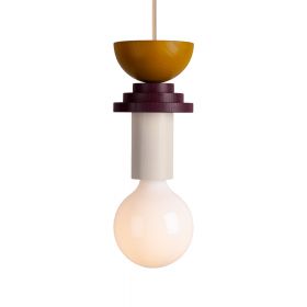 JUNIT Colored wooden pendant lamp in Memphis style