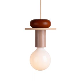 JUNIT Colored wooden pendant lamp in Memphis style