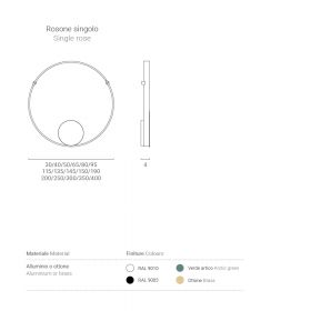 RINGS Ring LED design ceiling light made of brass Abmessung der Ring LED Wand- oder Deckenleuchte.