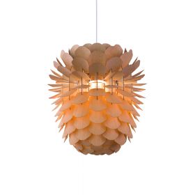 ZAPPY zapfenfrmige Pendelleuchte aus Holz ZAPPY small, Holz Eiche. Beleuchtet.
