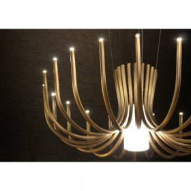 STARDUST Modern chandelier LED Licht nach oben, Glas-Schirm nach unten.