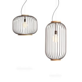 CHAPLIN pendant lamp made of metal rods Wohnliche Hngeleuchte aus Italien.