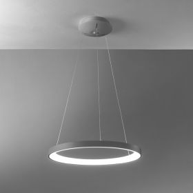 BENNINGTON Ringfrmige Hngeleuchte dimmbar Ring Hngeleuchte im Durchmesser 58 cm, Grau.