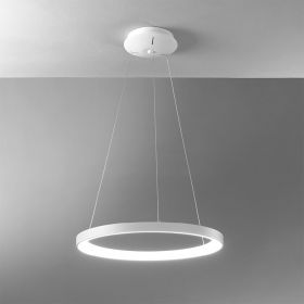 BENNINGTON Ringfrmige Hngeleuchte dimmbar Ring Hngeleuchte im Durchmesser 58 cm, Wei.