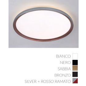 HENNESSY Flat ceiling light with up-light Halterung in Wei, Schwarz, Sand, Bronze, Silber/Kupfer.