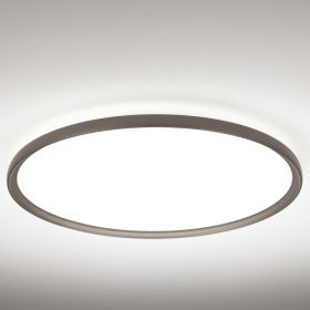 HENNESSY Flat ceiling light with up-light Groe Deckenlampe, Halterung in Bronze.