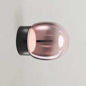 MODIGILINI Kleine italienische Wandleuchte Ros glnzendes Lampenglas.