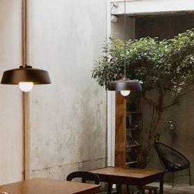 RAVAL metal shade pendant lamp Matt-Schwarze Pendellampe (Abb. Outdoor).