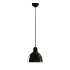 VENICE Pendellampe mit Keramik-Schirm Schwarz glnzender Lampenschirm,  20 cm.