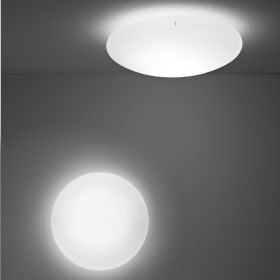JOON Italienische Deckenleuchte mit flachem Opalglas 38cm Die Leuchte kann als Wand- oder Deckenleuchte montiert werden.