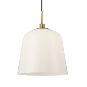 TRELLEBURG Pendelleuchte in Messing  30 cm Pendelleuchte Opalglas  30 cm.