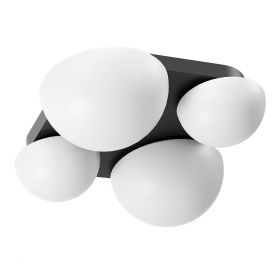 LUMIEN Moderne Deckenleuchte Moderne Wandleuchte 4-flammig Sandschwarz