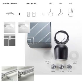 HEAD 3-flam. Pendelleuchte mit langem Kabel Lichtsystem mit bis zu 6 Pendeln, langes Kabel, Led.