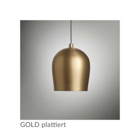 HEAD 3-flam. Pendelleuchte mit langem Kabel Lampenschirm NUTS in Gold plattiert.