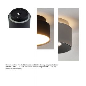 XROOM ceiling spotlight with up-light Deckenspot mit Up-Light.