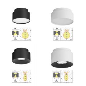XROOM ceiling spotlight with up-light Unterschiedliche Abstrahlwinkel der Spots.