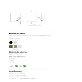 RUM 2 x wall light with pull switch and reading light - special offer 