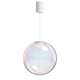 SOPLO Glas-Hngeleuchte Seifenblase Glas-Pendellampe irisierend.  20 cm.