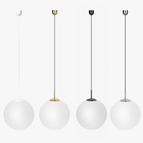 OLANA Weie Kugelglas Pendelleuchte Edelstahl - Sonderangebot Kugelglas-Pendellampe, verschiedene Halterungen.
