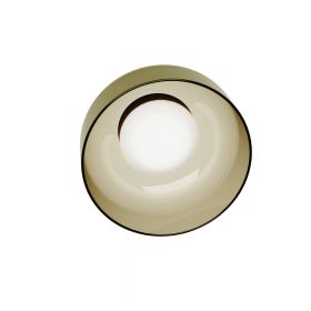IPON round glass ceiling light Grn-braunes Lampenglas, Leuchte dimmbar.