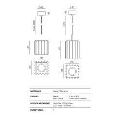 PIERE Modern pendant lamp Abmessungen der Pendelleuchte Gu10.