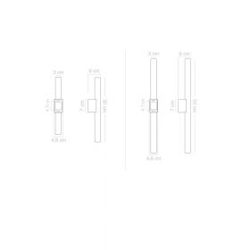 EMIL Stab-Wandlampe gerippt Abmessungen der Stab-Wandleuchten.