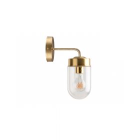 FRIEDRICH Wandlampe Messing und Glas Messing-Wandleuchte mit klarem Glas.