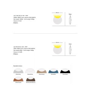 LUNATISK Runde Design-Wandleuchte Abmessungen der Mond-Wandleuchte.