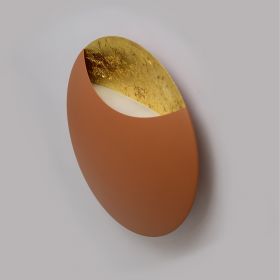 LUNATISK GOLD Runde Design-Wandleuchte Italienische Design-Wandleuchte. Kupferrot und Goldfolie.