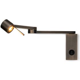 MANHATTEN Wandleuchte mit flexiblen Wandarm Lange Wandleuchte mit beweglichen Leselicht.