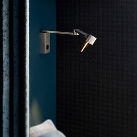 MANHATTEN Wandleuchte mit flexiblen Wandarm Exklusive Wandleuchte aus Italien in Nickel.