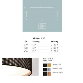 VARIUS X Design-Deckenleuchte Deckenleuchte Abmessungen