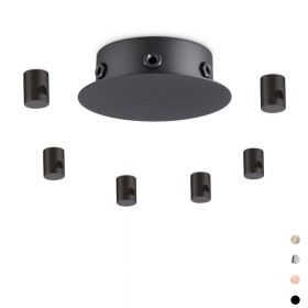 Round ceiling canopy with 6 outlets with cable holder