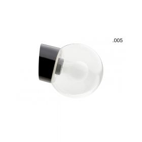MURI Wandleuchte Porzellan in Schwarz IP54 Wandleuchte klassisch mit klarem Kugelglas 005.