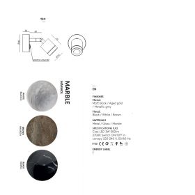 TEEA Spot-Wandleuchte mit Schalter Spot-Wandleuchte aus Spanien.