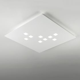 PLANO sehr flache, quadratische Deckenlampe mit LED Technik Quadratische, flache Deckenleuchte: 52 x 52 cm