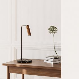 TURA Minimalistische Schreibtischleuchte TURA Tischleuchte Marmor Leder