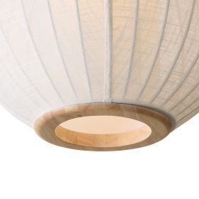 LAMPION skandinavische Pendelleuchte Leinen Pendelleuchte Detail aus Leinen und Holz