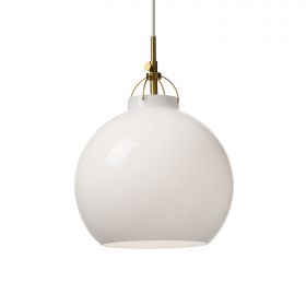 SIENA Pendelleuchte aus Glas Glas-Pendelleuchte wei Messing rund