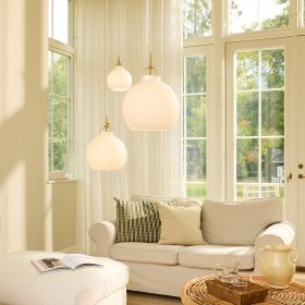 SIENA Pendelleuchte aus Glas Opalglas Pendelleuchte rund Wohnzimmer