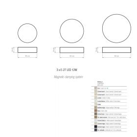 RONDA Deckenlampe aus Stoff  50 cm - Sonderangebot Abmessungen der runden Deckenlampe.