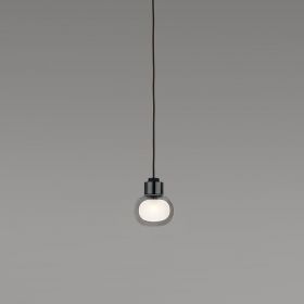 NABILA Kleine Glas-Pendelleuchte von tooy Ausfhrung in Schwarzchrom und Rauchglas.