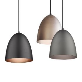 THE CLASSIC Pendelleuchte mit �20cm Metallschirm Stahl geb�rstet