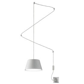 Wei�e Pendelleuchte mit Schalter und Stecker - Sonderangebot