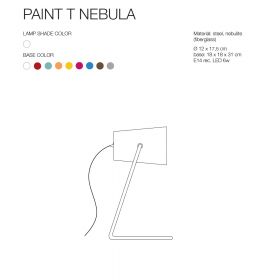 PAINT T NEBULA Designleuchte aus Italien Abmessung und Farben der Tischleuchte von in-es.Artdesign aus Rom.