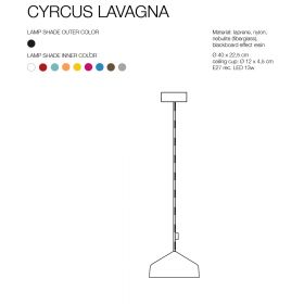 CYRCUS LAVAGNA Hngeleuchte in Schiefer Abmessung und Farben der Pendelleuchte CYRCUS.