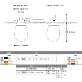 DROPZ Drop-shaped ceiling light