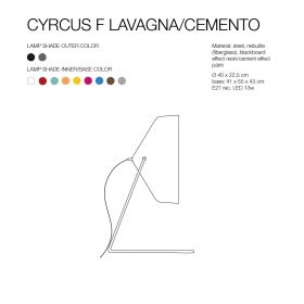 CYRCUS F CEMENTO Design Bodenstehleuchte aus Italien Abmessung und Farben der Stehleuchte CYRCUS von in.es-artdesign.