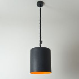 BIN LAVAGNA Hngeleuchte in Schiefer Orange Innenfarbe.